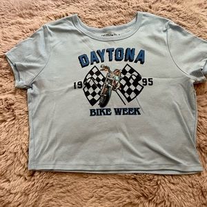Blue Daytona 1995 Bike Week Crop Top